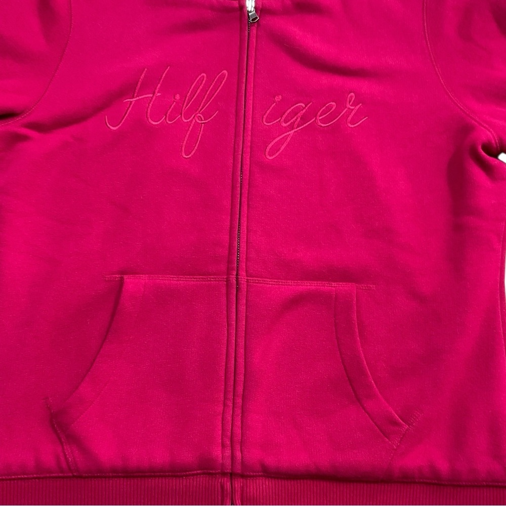 Tommy Hilfiger Merlot Sherpa Lined Full Zip Hoodie size Large - Picture 4 of 12